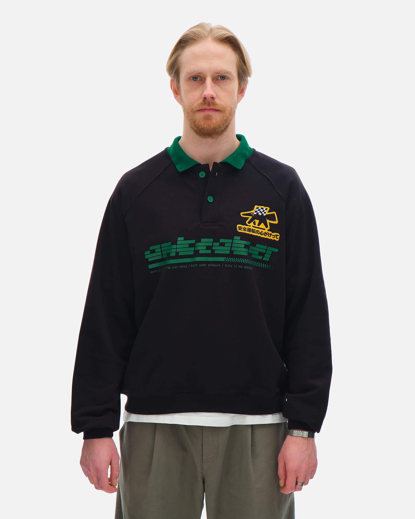 Толстовка ANTEATER Crewneck-Polo-Black-Green